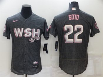 Washington Nationals #22 Juan Soto 2022 Gray City Connect Flex Base Jersey