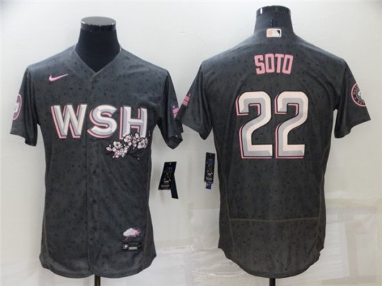 Washington Nationals #22 Juan Soto 2022 Gray City Connect Flex Base Jersey