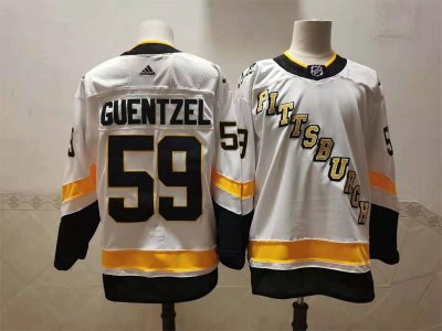 Pittsburgh Penguins #59 Jake Guentzel 2020-21 Reverse Retro White Jersey