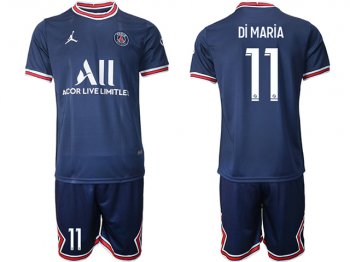 Club Paris Saint Germain #11 Di Maria Home Navy 2021/2022 Soccer Jersey