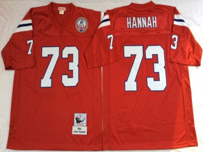 New England Patriots #73 John Hannah 1984 Throwback Red Jersey