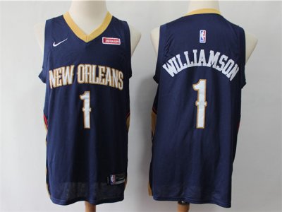 New Orleans Pelicans #1 Zion Williamson Navy Blue Swingman Jersey