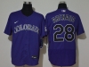Colorado Rockies #28 Nolan Arenado Purple Flex Base Jersey