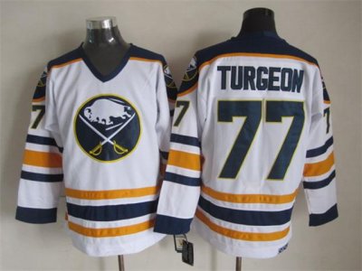 Buffalo Sabres #77 Pierre Turgeon CCM Vintage White Jersey