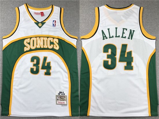 Seattle SuperSonics #34 Ray Allen 2006-07 White Hardwood Classics Jersey