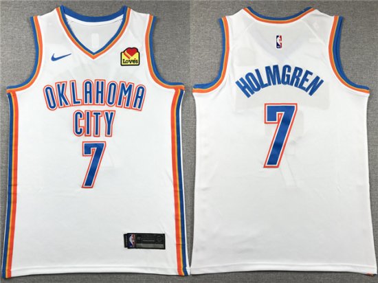 Oklahoma City Thunder #7 Chet Holmgren White Swingman Jersey