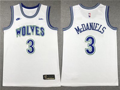 Minnesota Timberwolves #3 Jaden McDaniels 2023-24 White Classic Edition Swingman Jersey