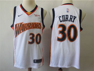 Golden State Warriors #30 Stephen Curry Throwback White Swingman Jersey