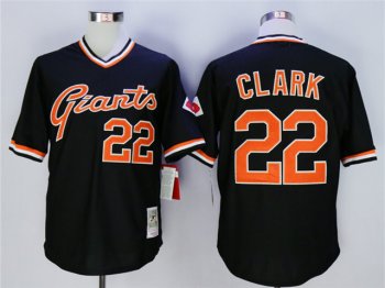 San Francisco Giants #22 Will Clark Throwback Black Jersey