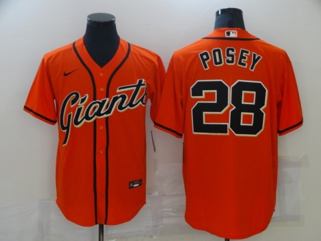 San Francisco Giants #28 Buster Posey Orange Cool Base Jersey - Click Image to Close