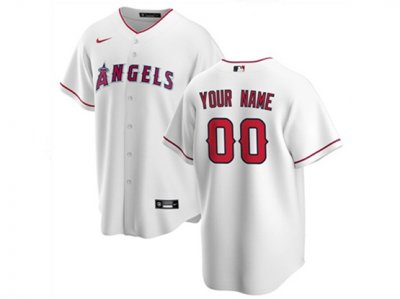 Los Angeles Angels Custom #00 Home White Cool Base Jersey