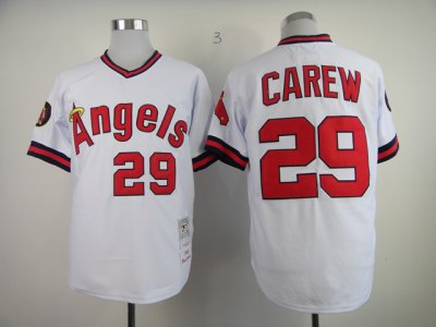 Los Angeles Angels #29 Rod Carew 1982 Throwback White Jersey