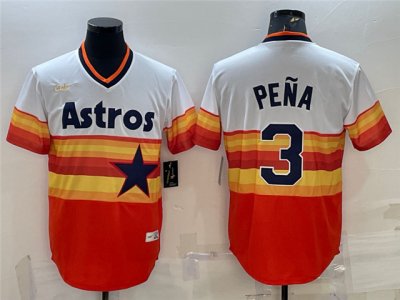 Houston Astros #3 Jeremy Pena Rainbow Cooperstown Collection Cool Base Jersey