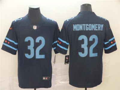 Chicago Bears #32 David Montgomery Navy City Edition Limited Jersey