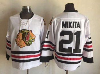 Chicago Blackhawks #21 Stan Mikita 1963 CCM Vintage White Jersey