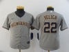 Youth Milwaukee Brewers #22 Christian Yelich Gary Cool Base Jersey