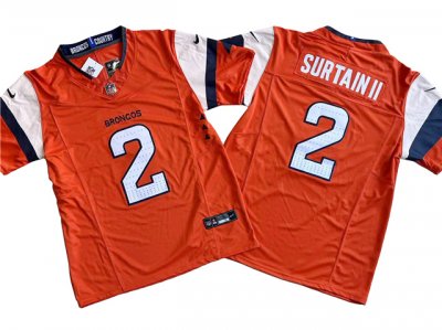 Denver Broncos #2 Pat Surtain II 2024 Orange Vapor F.U.S.E. Limited Jersey