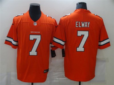 Denver Broncos #7 John Elway Orange Color Rush Limited Jersey