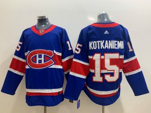 Montreal Canadiens #15 Jesperi Kotkaniemi Blue 2021 Reverse Retro Jersey