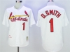 St. Louis Cardinals #1 Ozzie Smith 1992 Throwback White Jersey