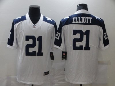 Dallas Cowboys #21 Ezekiel Elliott Thanksgiving White Vapor Limited Jersey