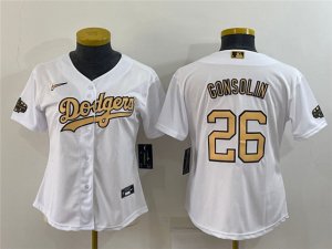 Women's Los Angeles Dodgers #26 Tony Gonsolin White 2022 MLB All-Star Game Cool Base Jersey
