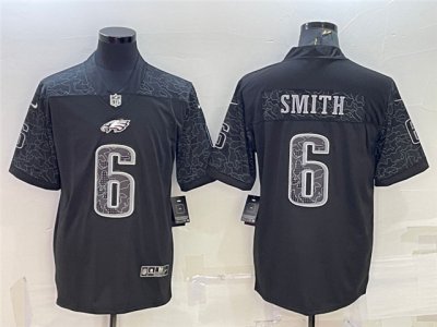 Philadelphia Eagles #6 DeVonta Smith Black RFLCTV Limited Jersey