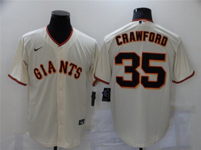 San Francisco Giants #35 Brandon Crawford Cream Cool Base Jersey