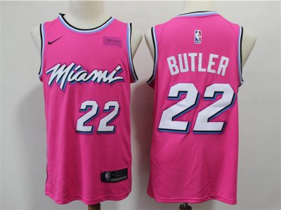 Miami Heat #22 Jimmy Butler Pink Earned Edition Swingman Jersey