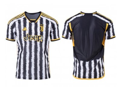 Club Juventus Blank Home Black Soccer Jersey