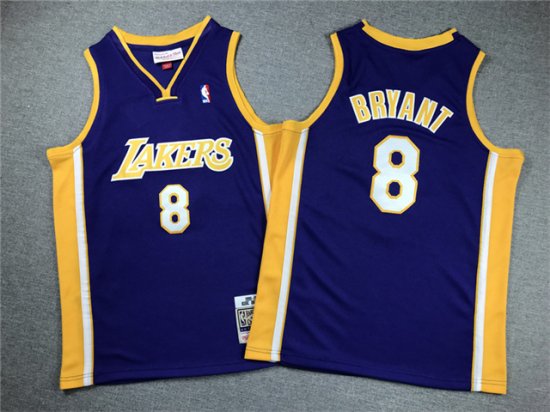 Youth Los Angeles Lakers #8 Kobe Bryant 1999-00 Purple Hardwood Classics Jersey