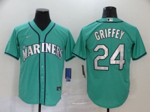 Seattle Mariners #24 Ken Griffey Jr. Green Cool Base Jersey