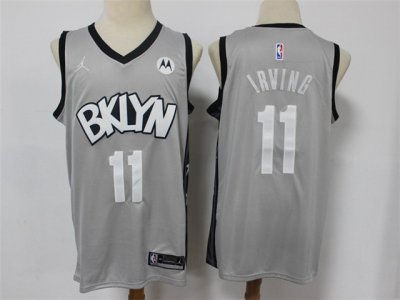 Brooklyn Nets #11 Kyrie Irving 2020-21 Gray Statement Swingman Jersey
