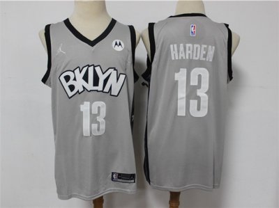 Brooklyn Nets #13 James Harden 2020-21 Gray Statement Swingman Jersey