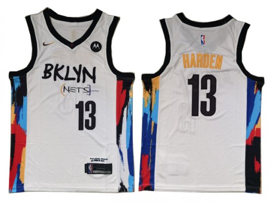 Brooklyn Nets #13 James Harden 2020-21 White City Edition Swingman Jersey