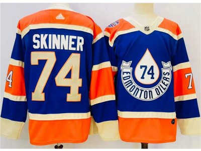 Edmonton Oilers #74 Stuart Skinner Royal Blue 2023 Heritage Classic Jersey