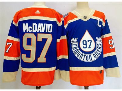 Edmonton Oilers #97 Connor McDavid Royal Blue 2023 Heritage Classic Jersey