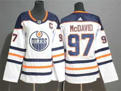 Women's Youth Edmonton Oilers #97 Connor McDavid White Jersey