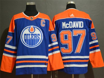 Women's Youth Edmonton Oilers #97 Connor McDavid Royal Blue Jersey