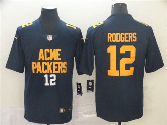 Green Bay Packers #12 Aaron Rodgers Navy City Edition Limited Jersey