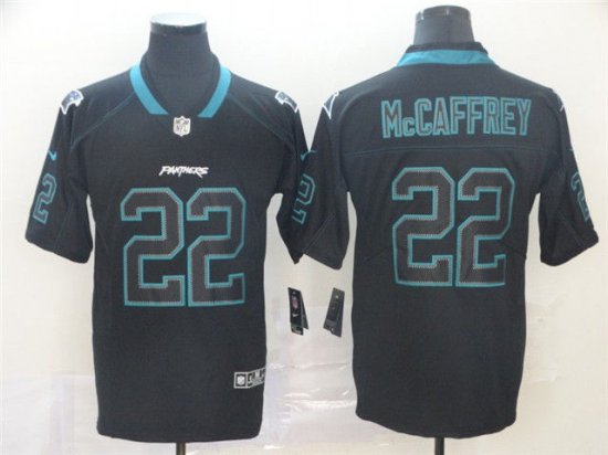 Carolina Panthers #22 Christian McCaffrey Black Shadow Limited Jersey