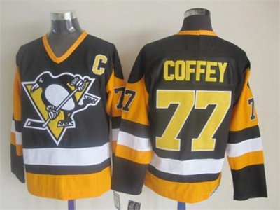 Pittsburgh Penguins #77 Paul Coffey 1992 Vintage CCM Black/Gold Jersey