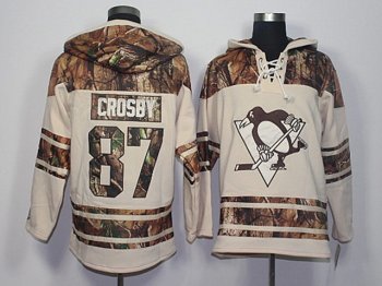 Pittsburgh Penguins #87 Sidney Crosby Cream Camo Hoodie