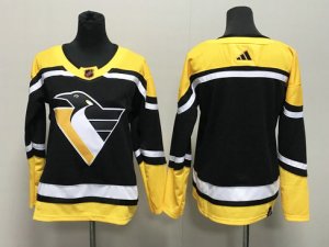 Womens Pittsburgh Penguins Blank Black 2022/23 Reverse Retro Jersey