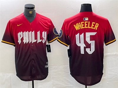 Philadelphia Phillies #45 Zack Wheeler Red 2024 City Connect Limited Jersey