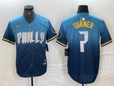 Philadelphia Phillies #7 Trea Turner Blue 2024 City Connect Limited Jersey