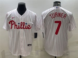 Philadelphia Phillies #7 Trea Turner White Cool Base Jersey