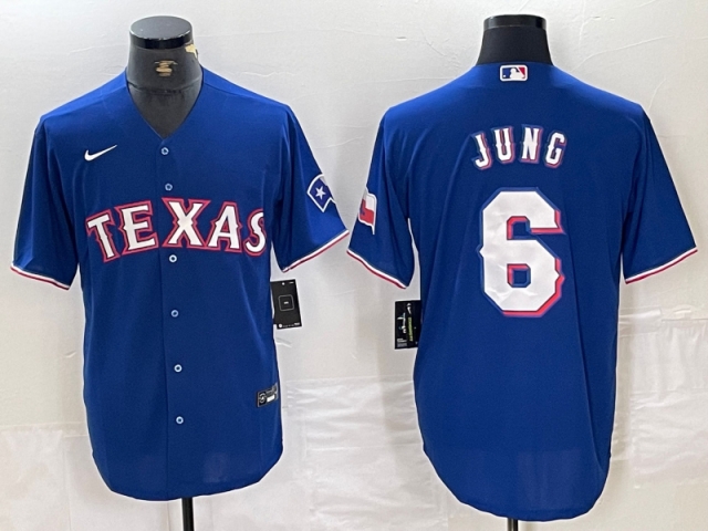 Texas Rangers #6 Josh Jung Royal Blue Limited Jersey - Click Image to Close