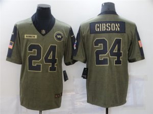 Washington Football Team #24 Antonio Gibson 2021 Olive Salute To Service Limited Jersey
