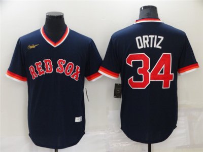 Boston Red Sox #34 David Ortiz Navy Cooperstown Collection Cool Base Jersey